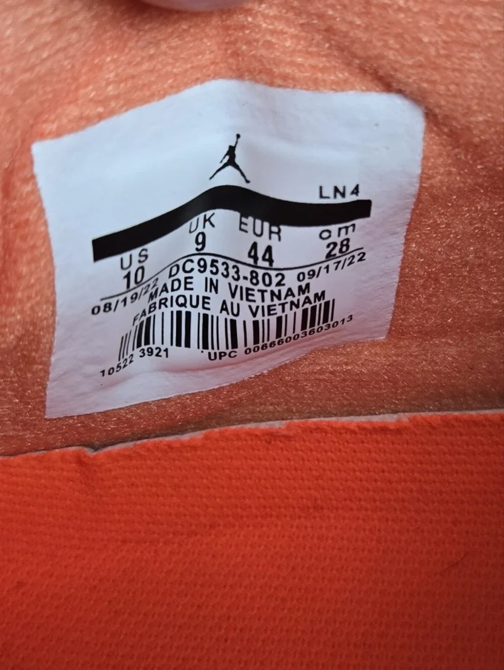 Union LA x Air Jordan 4 Mens Shoes Retro Blue Gray Orange DC9533-802 Size 10